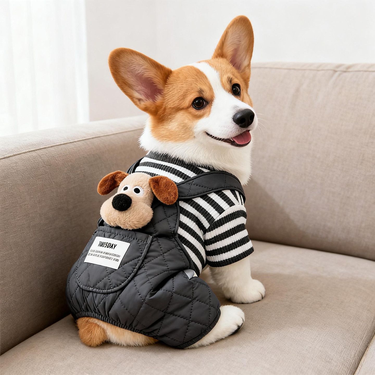 卡通造型装饰幼猫户外休闲四脚衣