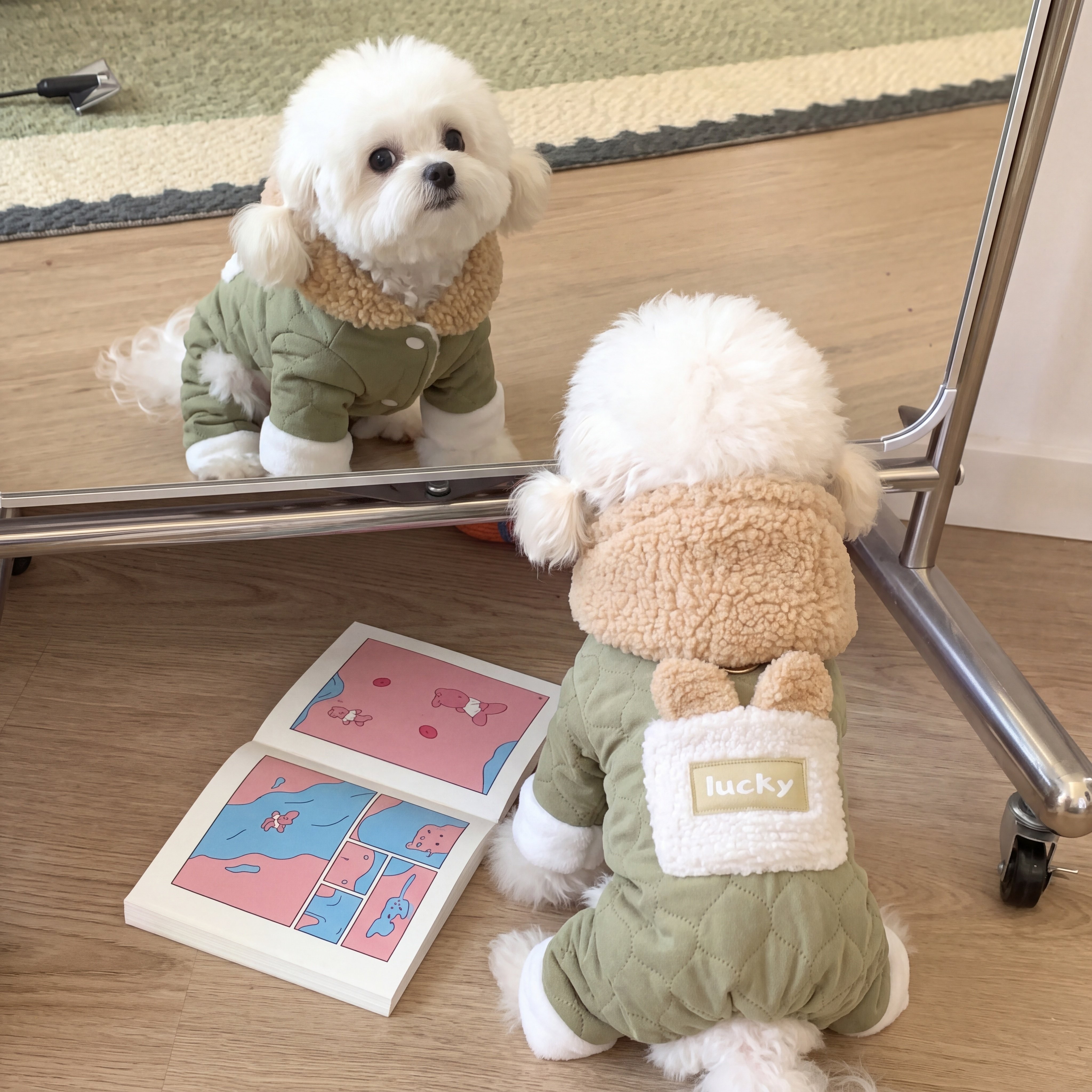 狗狗衣服小型犬保暖背心秋冬加绒马甲毛衣防掉毛防寒冬衣四脚棉衣