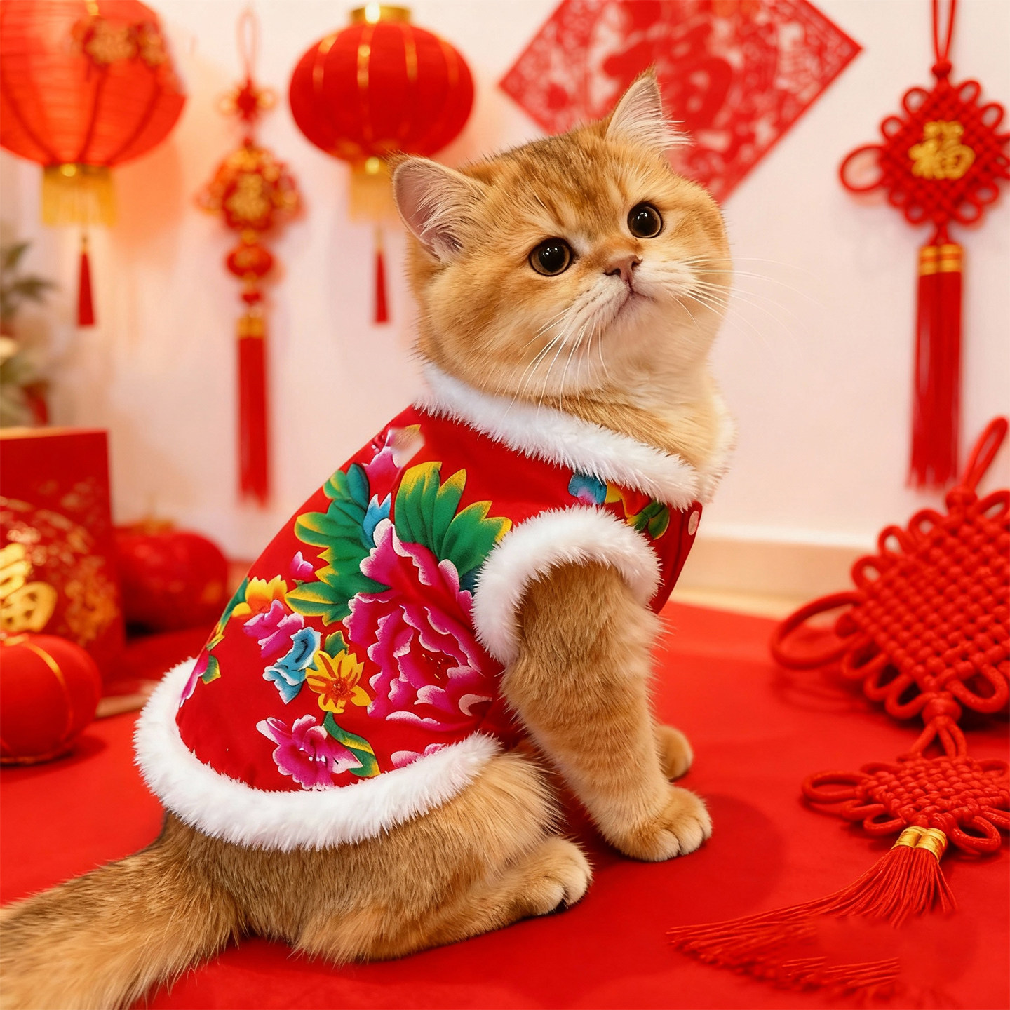 猫咪东北大花棉袄冬季加厚保暖新年唐装宠物服装拜年喜庆狗狗衣服,宠物/宠物食品及用品,猫宠物服装/雨衣（新）,淘宝优惠券,粉丝福利购,淘宝优惠卷