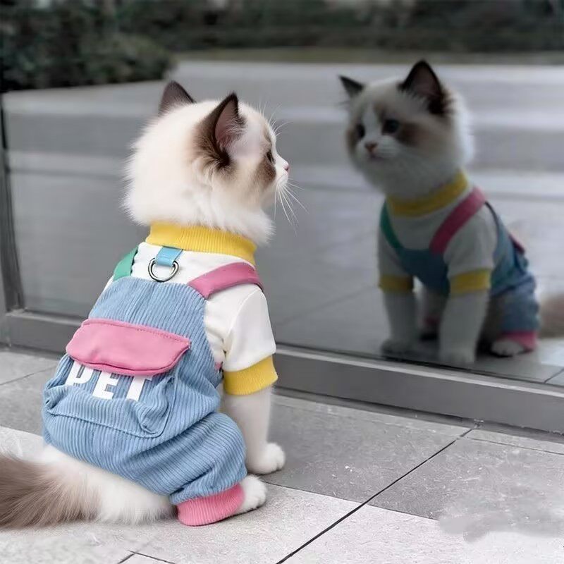 猫狗通用春秋薄款防掉毛四脚睡衣