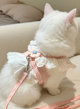 可爱JK风猫咪胸背绳猫狗通用牵引绳胸背带可调节防挣脱外出神奇