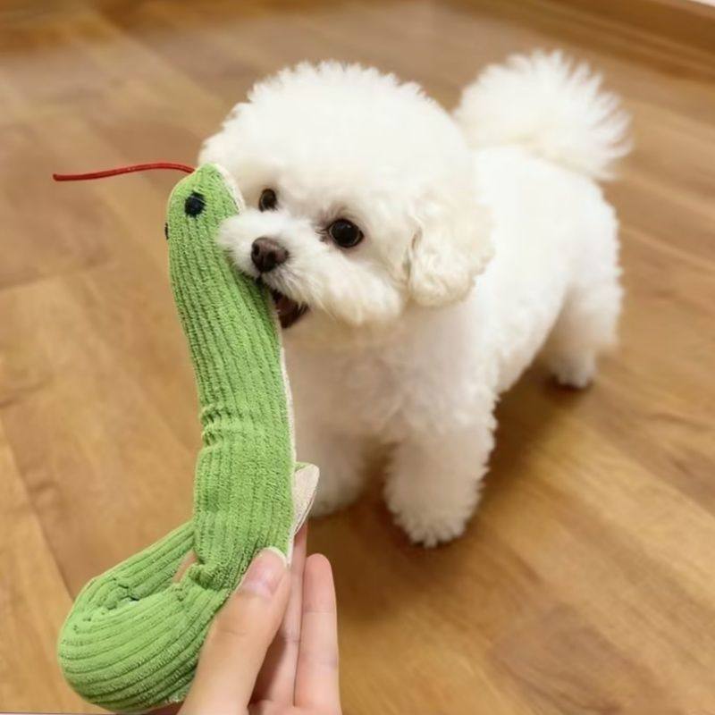 抖音狗狗玩具甩头小蛇响纸发声耐咬磨牙博美比熊自嗨解闷神器玩具