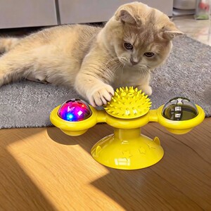 猫咪玩具自嗨解闷吸盘旋转风车宠物逗猫棒蹭痒防抑郁陪伴猫咪用品