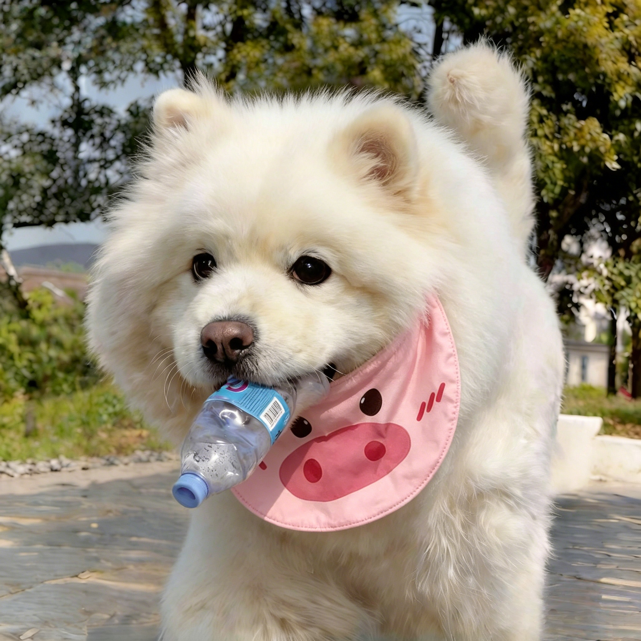 狗狗围兜防水防脏毛中大型犬专用金毛萨摩耶口水巾可调节宠物围巾