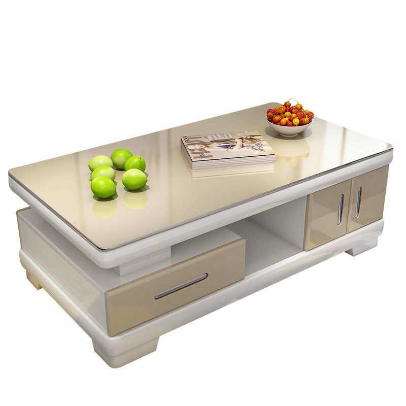 现代简约钢琴烤漆茶几桌钢化玻璃面家用客厅小户型茶几电视柜组合