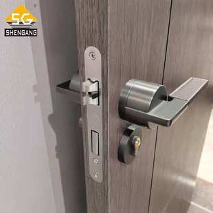 真皮把手门锁SG-L-Z-F1828万科工程高档楼盘户内木门锁具卧室门锁