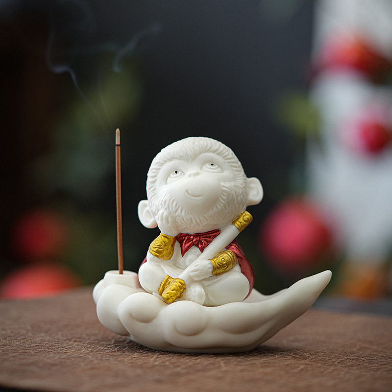 祥云孙悟空茶宠摆件精品可养茶玩齐天大线香插香座圣茶具配件车载