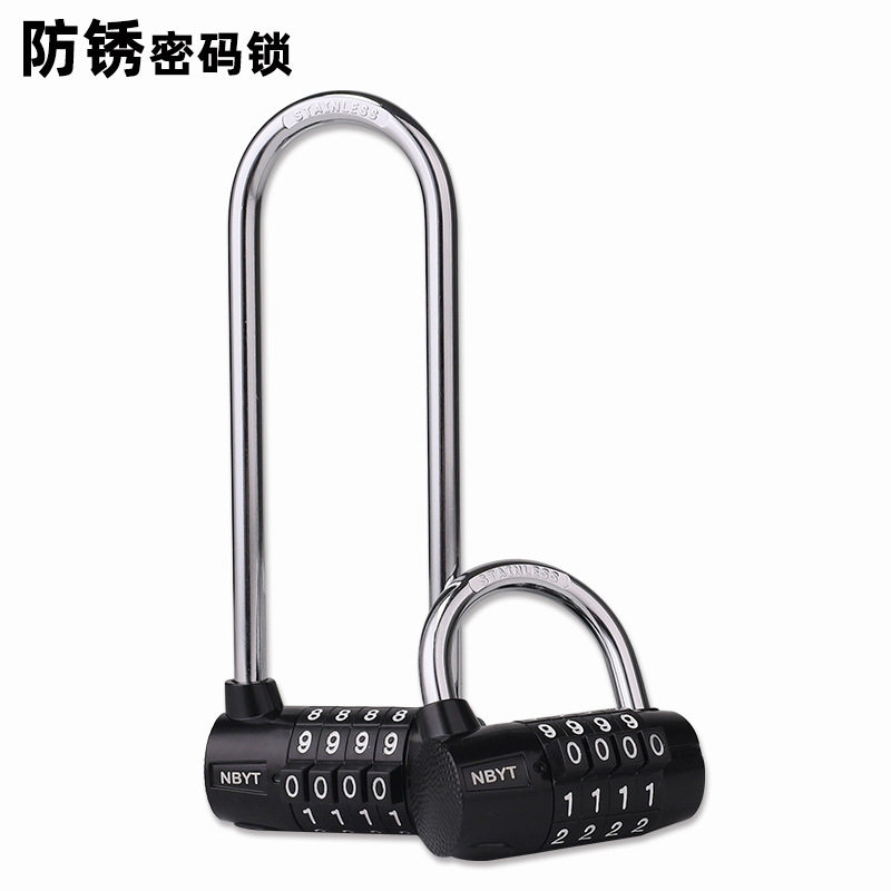 304不锈钢梁防水防锈健身房密码锁更衣柜工具箱大门仓库密码挂锁