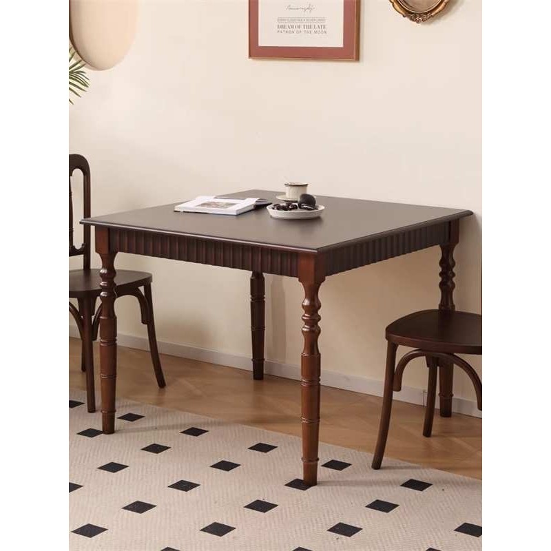 ?美式咖啡厅餐桌椅组合网红复古风奶茶店甜品店商用西餐厅方形桌