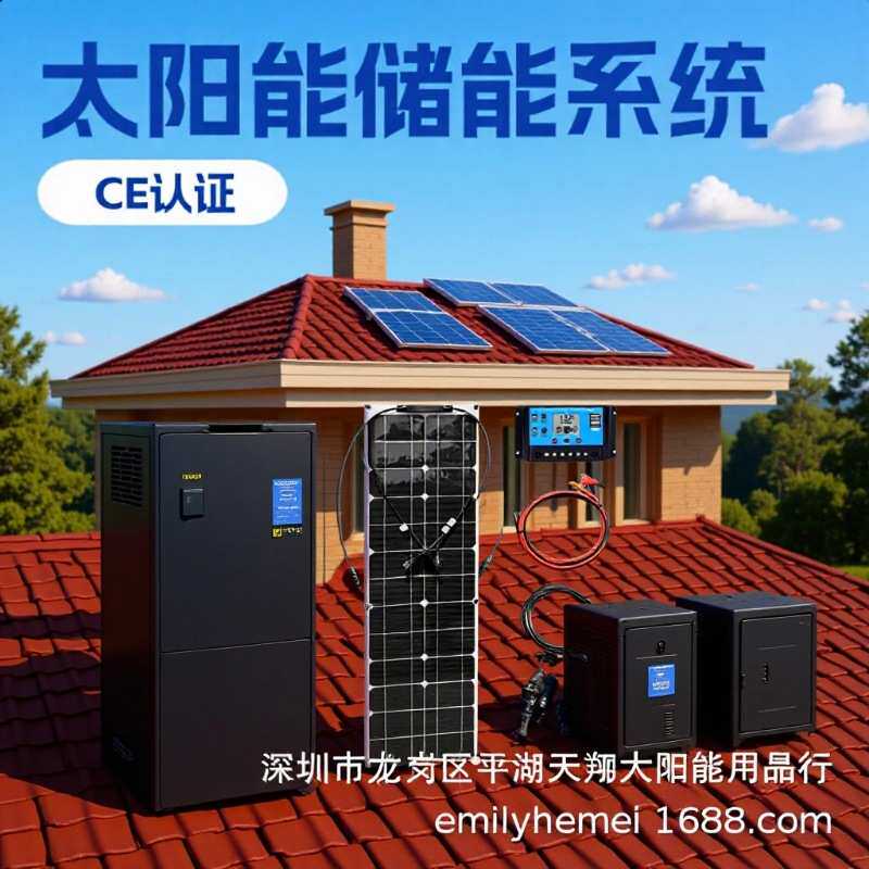 跨境2*50W两片包装含安装配件柔性太阳能芯板储能锂电池充电配套