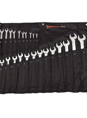 钢盾23件套铬钒钢公制两用扳手 梅开扳手套装S017103钢盾23件两用