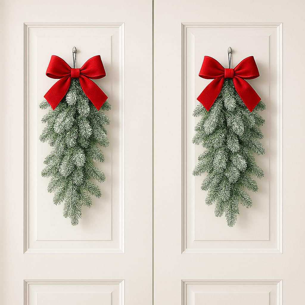 跨境亚马逊爆款圣诞节松柏门挂壁炉装饰氛围场景布置仿真绿植家具