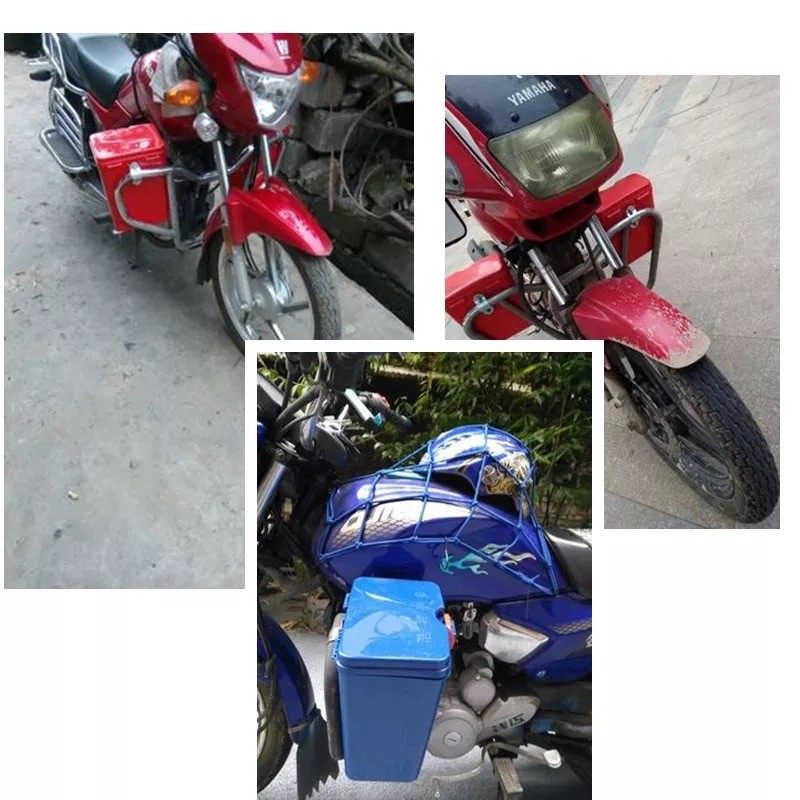 摩托车保险杠通用工具箱置物箱侧边箱大小号水杯架多用护杠尾箱