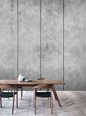 灰色水泥墙板客厅电视沙发背景竹木纤维集成墙板工装餐厅美发店