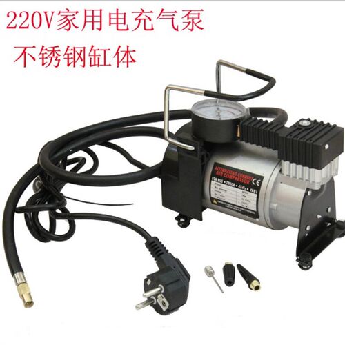 大功率车胎充气泵 220V家用轮胎打气泵 电动打气筒12V充气机游艇