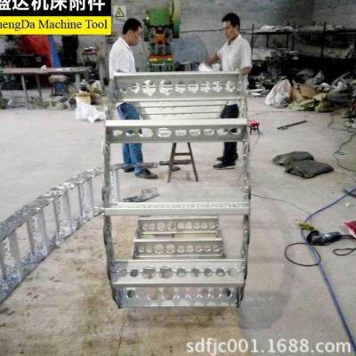 新品电65闭5钢制拖链 5缆钢铝G拖链 桥式全封7钢制拖链品