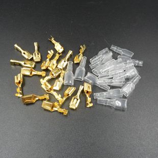 护套四方6.3插拔式 接线端子冷压端头6.3插簧铜接插件插簧母接头