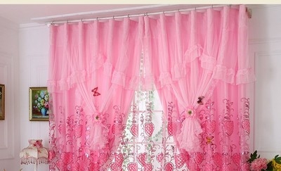 韩式成品蕾丝浪漫喜庆梦幻温馨卧室客厅大红结婚婚房窗帘