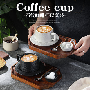 咖啡杯陶瓷女士高颜值下午茶杯碟套装设计感特别好看高级感早餐杯