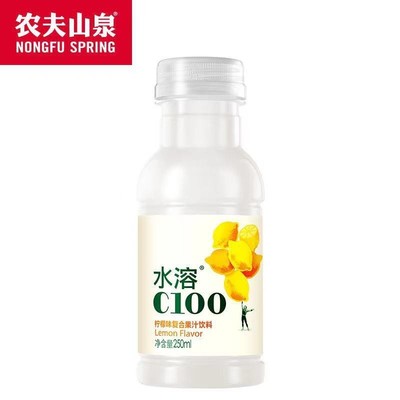 新货农夫山泉水溶c100小瓶整箱维c饮料250ml*6瓶柠檬果味西柚味饮