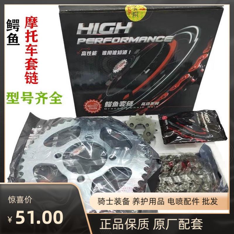 鳄鱼摩托车套链适用于DY100FXD JD GS WY125链条大小飞牙盘三件套