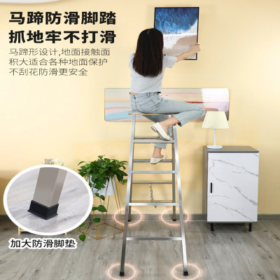 人字梯304不锈钢梯子加厚加粗宽家用折叠梯装修便携工程专用果园