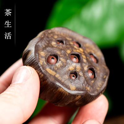 茶宠紫砂可养小莲子莲蓬摆件雕塑茶玩茶盘装饰小件精美茶礼品