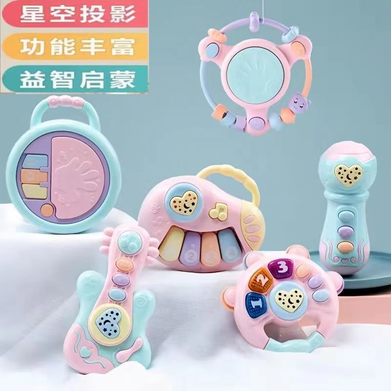 婴儿抓握训练手拍鼓摇铃玩具益智早教音乐故事0-2岁宝宝6个月以上