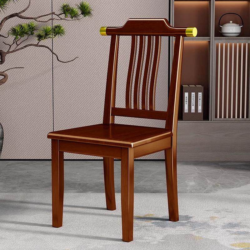 夜恋坊全实木餐椅家用餐桌椅子新中式古典官帽椅商用靠背椅凳子