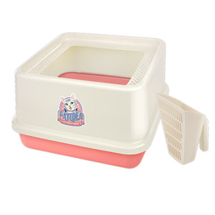 猫乐适猫砂盆方形顶入角落用猫笼半封闭大中小防溅猫咪用品代发