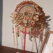 团扇新娘结婚重工j双面异色中式 新婚礼物送新娘闺蜜diy材料包成品