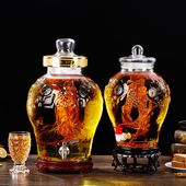 加厚玻璃泡酒瓶带龙s头5斤12斤20斤药酒瓶泡酒坛子酒桶酒缸 包邮