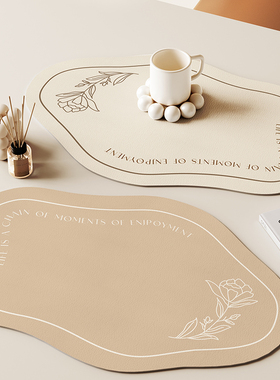 现代花卉餐垫餐桌垫pnvc皮革餐桌隔热垫防水防油西餐垫异形碗垫子