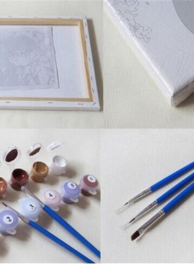 数字油画adiy 手绘客厅花卉手工手绘油彩装饰画 芍药花开