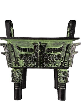 古青铜器铜鼎兽面纹方鼎摆件洛阳鼎商业开业礼品鼎Y盛千秋办公