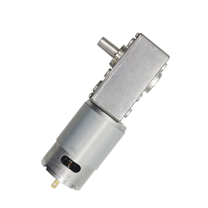 A58-555涡轮涡杆直流减速电机带自锁12V2N4V大功率齿轮正反转马达