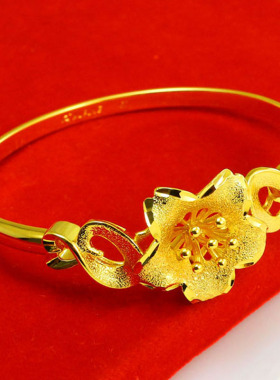 黄金手镯女款9999足金镯子送老婆