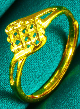 时尚纯金戒指，水贝工厂直销。