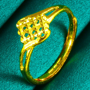 批发黄金戒指9999足金女款素金食指环中国结中国风纯金首饰送妈妈