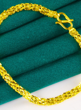 时尚纯金手链，送老婆礼物。