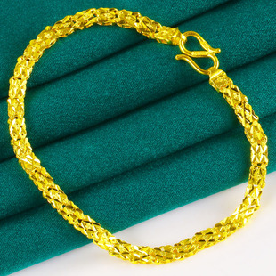 正品黄金手链女9999足金手镯纯金首饰双排小鱼生日礼物送老婆按克