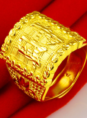 仿真黄金男戒指男款仿真黄金首饰