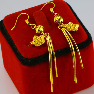 金包银仿黄金耳环仿纯金耳饰女款结婚首饰24K真金饰品送自己年轻