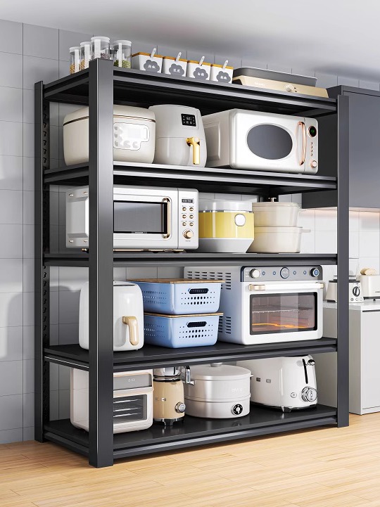 厨房多功能置物架落地家用多层收纳架微波炉烤箱架子锅架橱柜货架