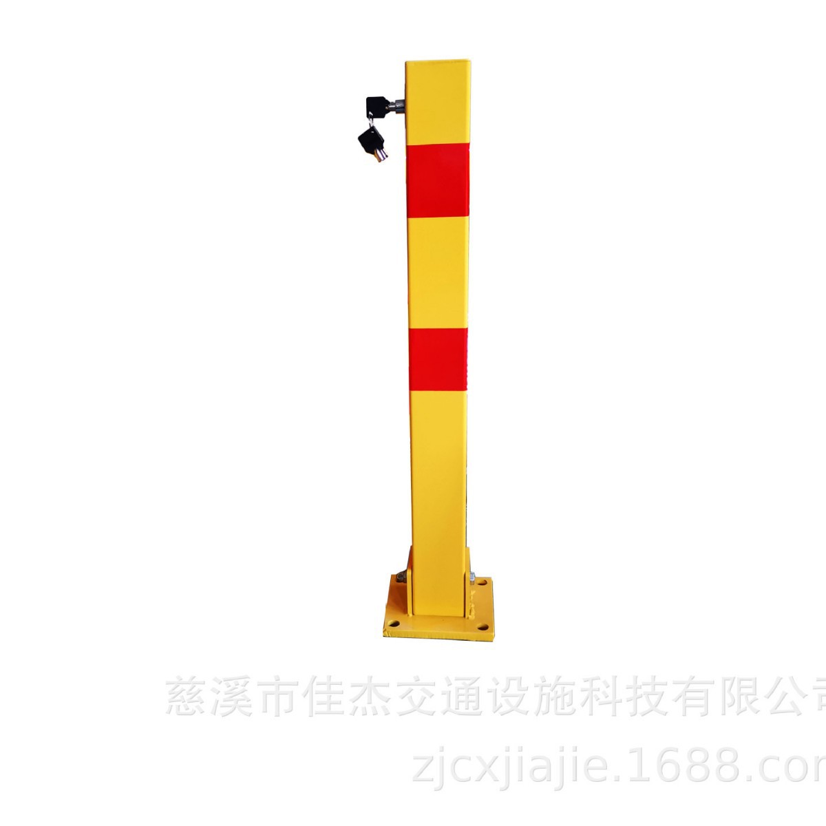 佳杰外贸挡车柱上置锁芯方管立柱停车桩加厚防撞立柱锁占位桩车库