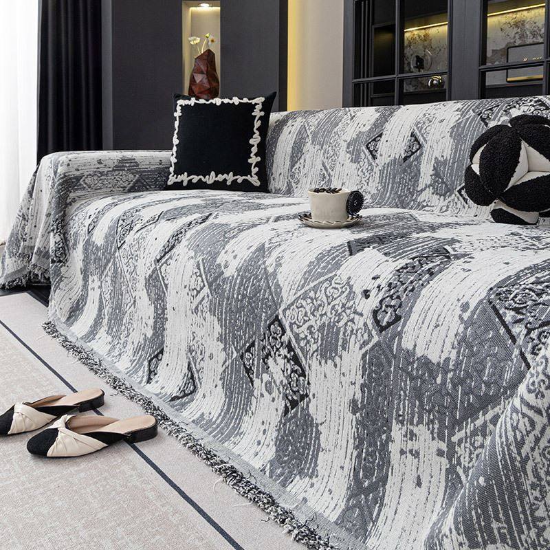 雪尼尔沙发巾曼迪尼全盖四季通用防滑高级感简约现代沙发巾套罩