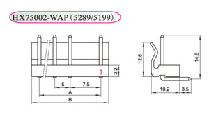 接插件5 5199 7.5mm 5289弯针座 2WAP 6AW HX红星75002