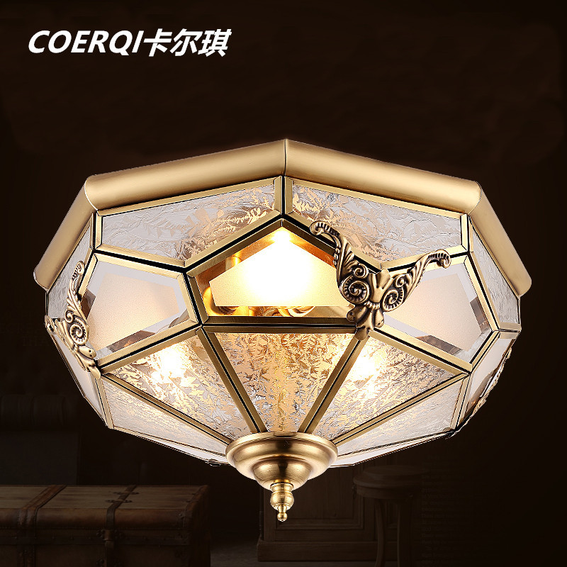 欧式全铜LED简约卧室吸顶灯