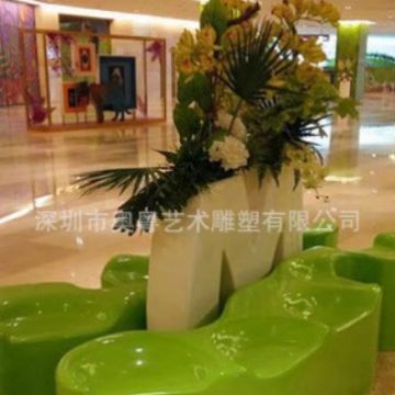厂家直销玻璃钢景观雕塑桌椅凳