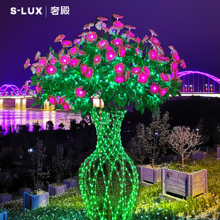 户外花瓶造型灯景区广场公园花朵灯光节草坪景观装 饰节日工程亮化